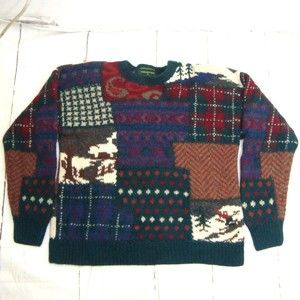 Embassy Row Special Edition Hand Knit Wool Sweater Size XL